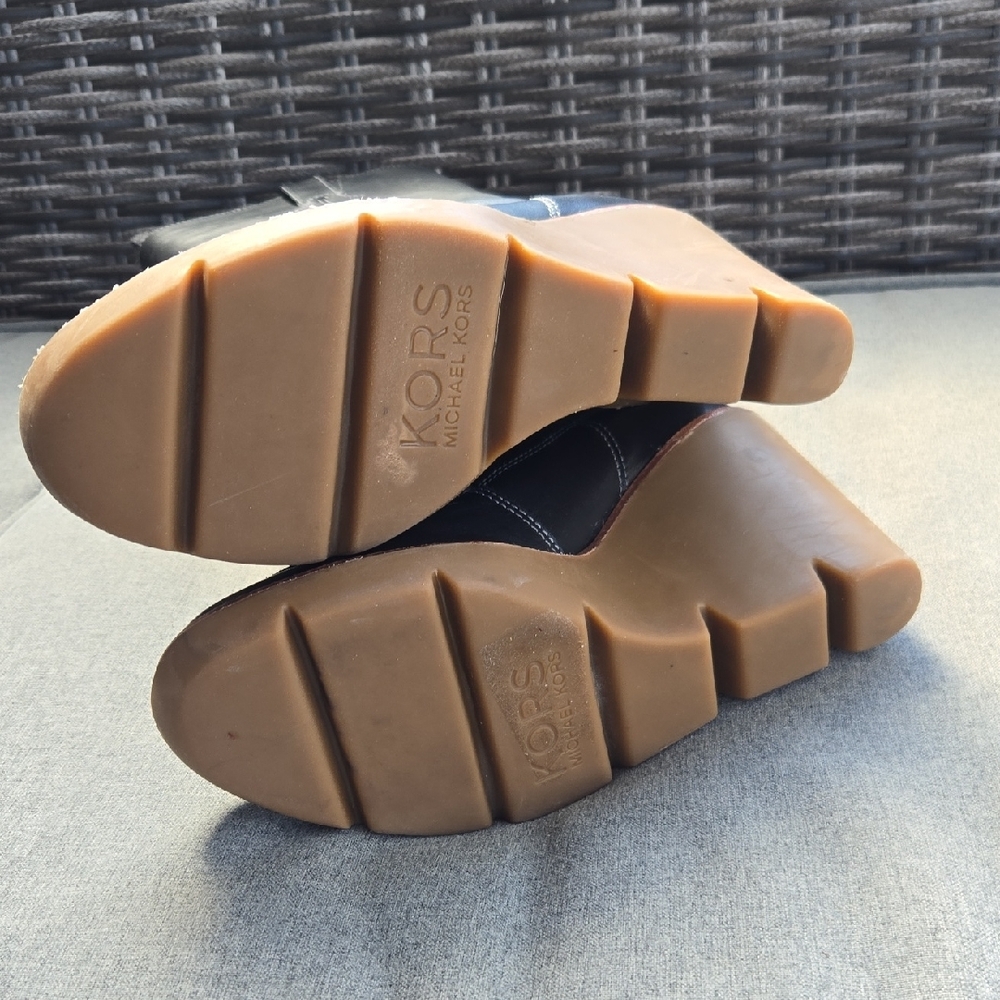 Michael Kors Black and Tan Heeled Boots - Picture 6 of 16